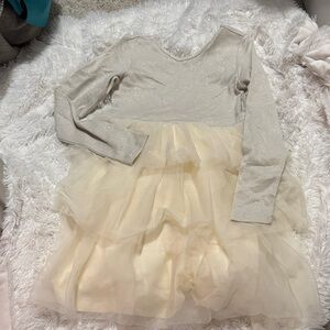 Hanna Andersson Ecru Tulle Sparkle Dress